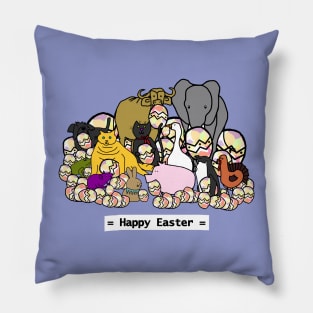 Happy Easter from these Cute Animals with Funny Easter Eggs Pillow