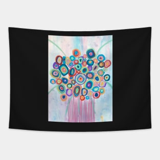 Bright Colourful Expressive abstract Florals Tapestry