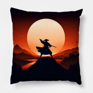 Samurai Silhouette #30 Pillow