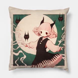 Paper Illustration of Devil Girl Pillow