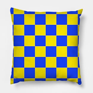 Checkerboard Square Seamless Pattern - Yellow & Blue Pillow