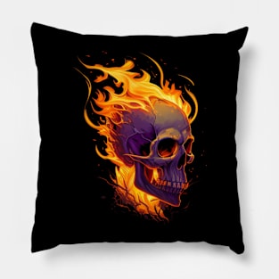 Flaming skull Pillow