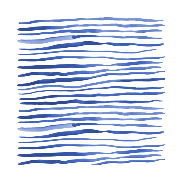 Irregular watercolor lines - blue by wackapacka