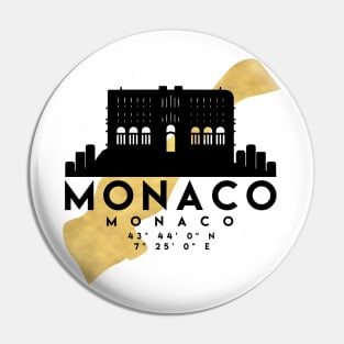 Monaco Monaco Skyline Map Art Pin