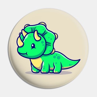 Cute Baby Triceratops Cartoon Pin