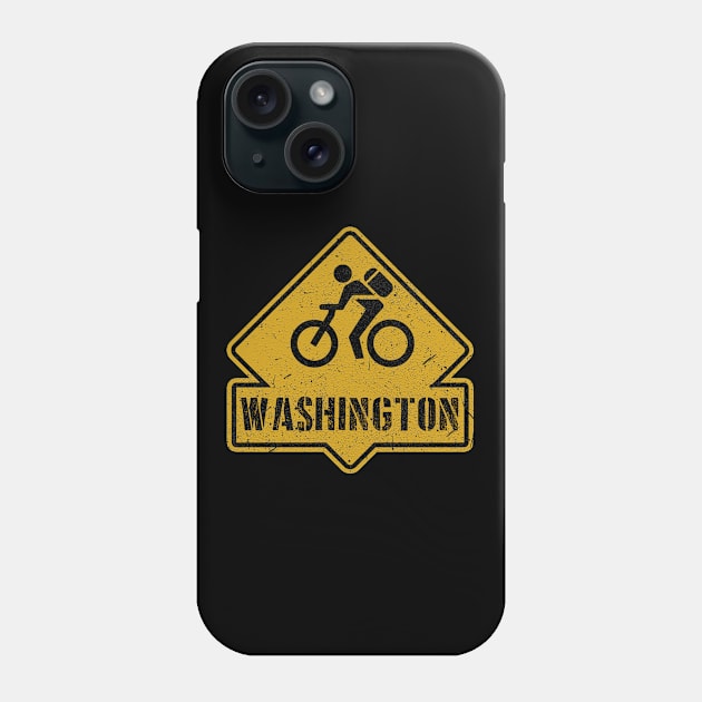 Washington downhill biking warning sign Phone Case by SerenityByAlex