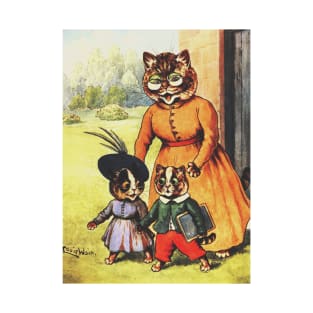 Kittens Off to School by Louis Wain T-Shirt