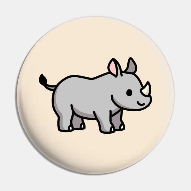 Rhino Pin by littlemandyart