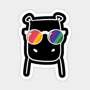 Hippo Hippopotamus Pride Sunglasses Gay Pride LGBTQ+ Funny Magnet