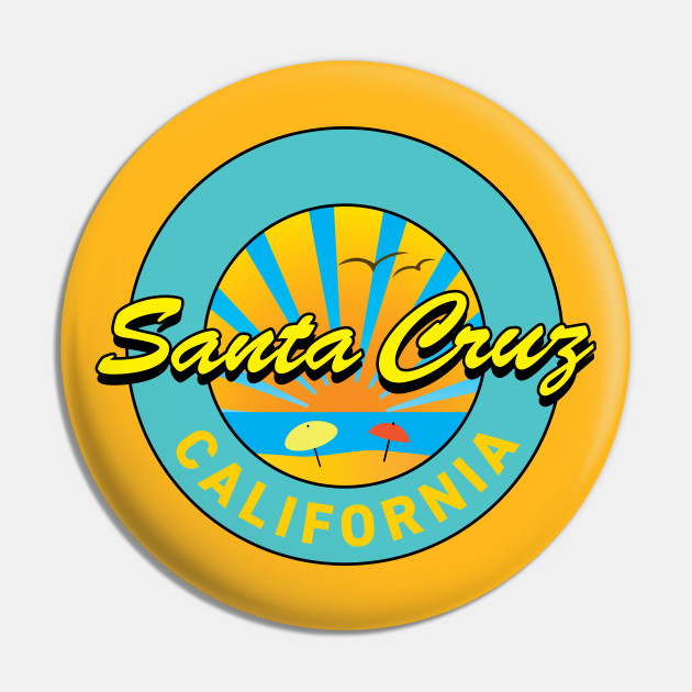 Santa Cruz Logo Symbol Beach Umbrellas Santa Cruz Symbol Pin Teepublic