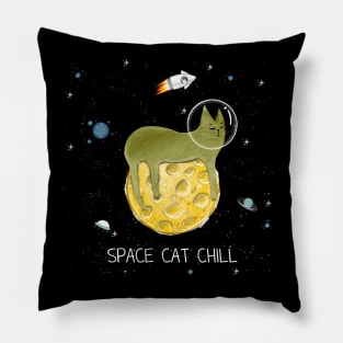 Cats in space. Cute typographi print with cats astronaut. Pillow