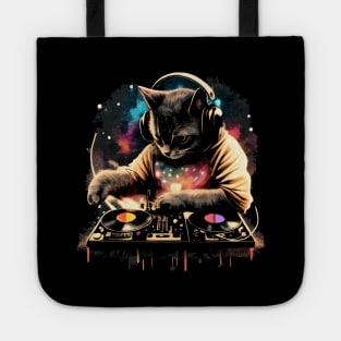 Cat DJ - Space Galaxy - DJ Cat - Deadmau5 - Deadmouse Tote