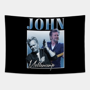 John J. Mellencamp Retro 90s Artwork Tapestry