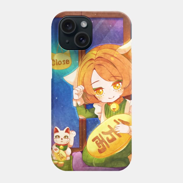 Kawaii Maneki neko girl Phone Case by Kukupon