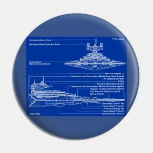 Space Battleship Blueprint Pin