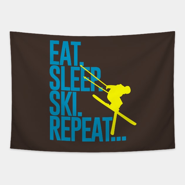 eat sleep ski repeat... Tapestry by CheesyB