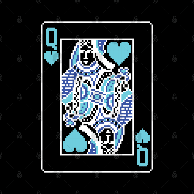 Queen of Hearts Pixel Art Bright Negative Mode by inotyler