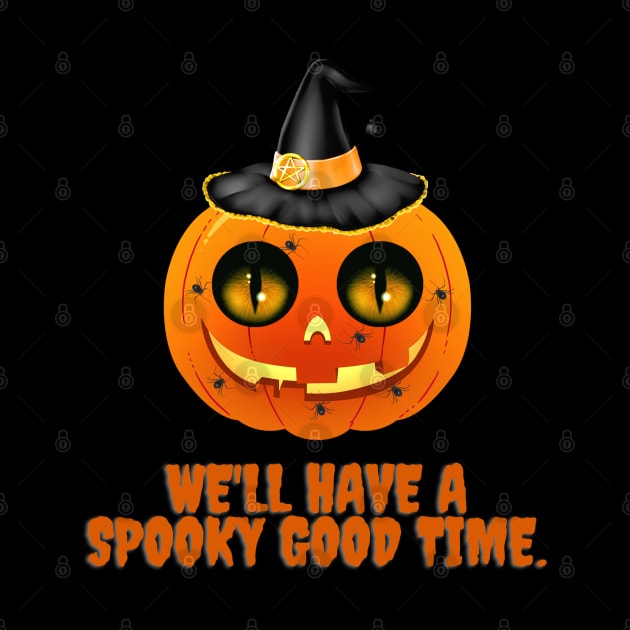 HALLOWEEN DAY SCARY PUMPKIN WE'LL HAVE A SPOOKY GOOD TIME DESIGN ILLUSTRATION by MadeBYAhsan