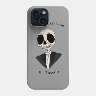 A skeleton in a Tuxedo Phone Case