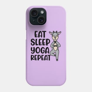 Eat Sleep Yoga Repeat Goat Yoga Fitness Funny Phone Case