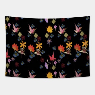 Sunset Dark Flower Garden Tapestry