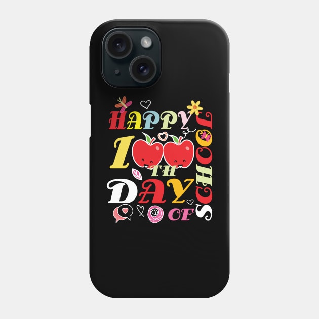 happy 100 Days Of school groovy 100th day school Teacher Kid Phone Case by soufibyshop