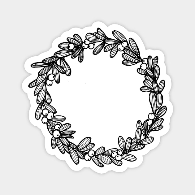 Mistletoe Wreath Magnet by crumpetsandcrabsticks