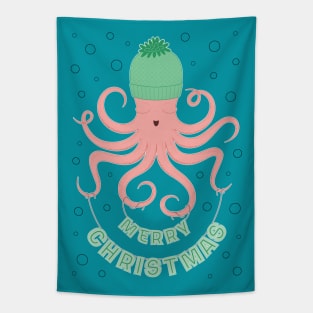 Christmas Octopus 2 Tapestry