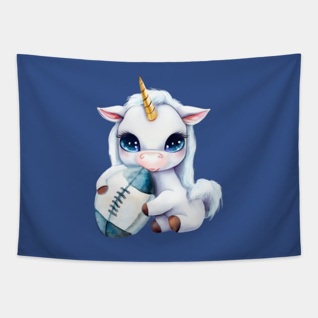 Lucky Rugby Scottish Unicorn Foal Tapestry by Merlyn Morris