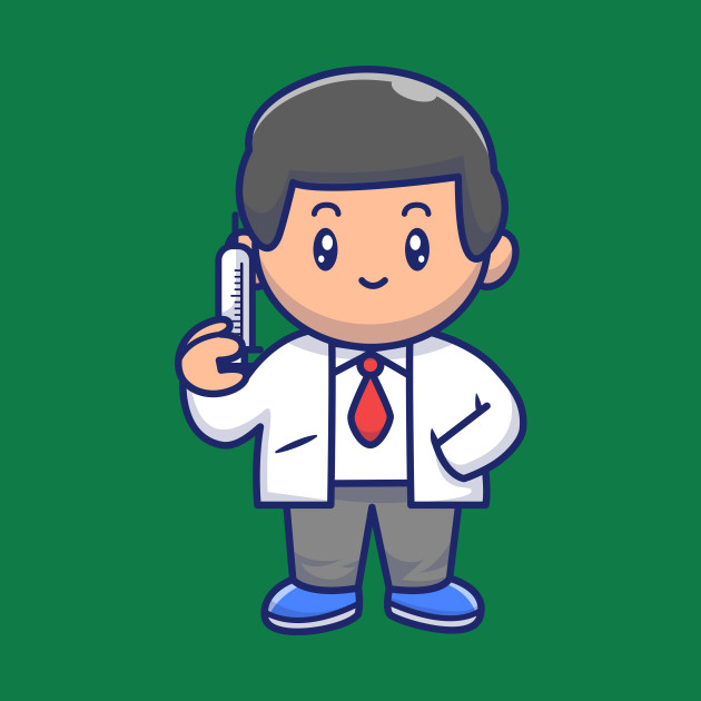 Cute Doctor Holding Injection Cartoon - Doctor - Phone Case