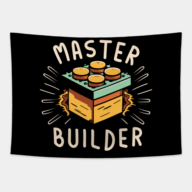 Master Builder Lego Brick Kids Design Tapestry by A Floral Letter Capital letter A | Monogram, Sticker