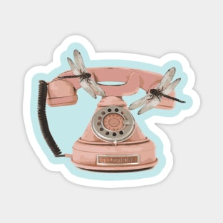 Dragonflies Vintage Telephone Magnet