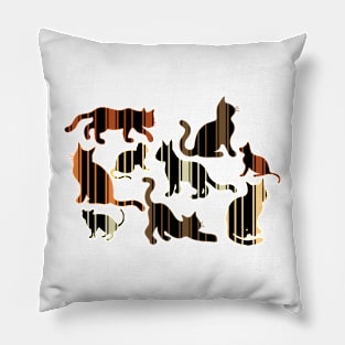 Striped Cats For Halloween , Optical Illusion Pillow