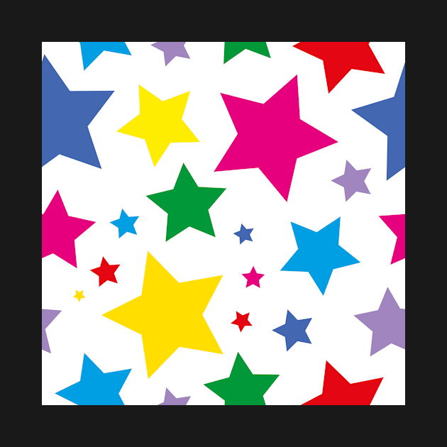 Bright rainbow star print by bettyretro