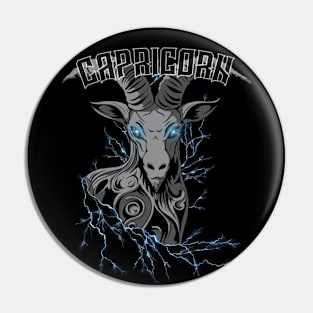 Lightning Capricorn (blue) Pin