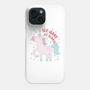 Happy 100 Days Of School Unicorn 100 Days Smarter Kids Tee Phone Case