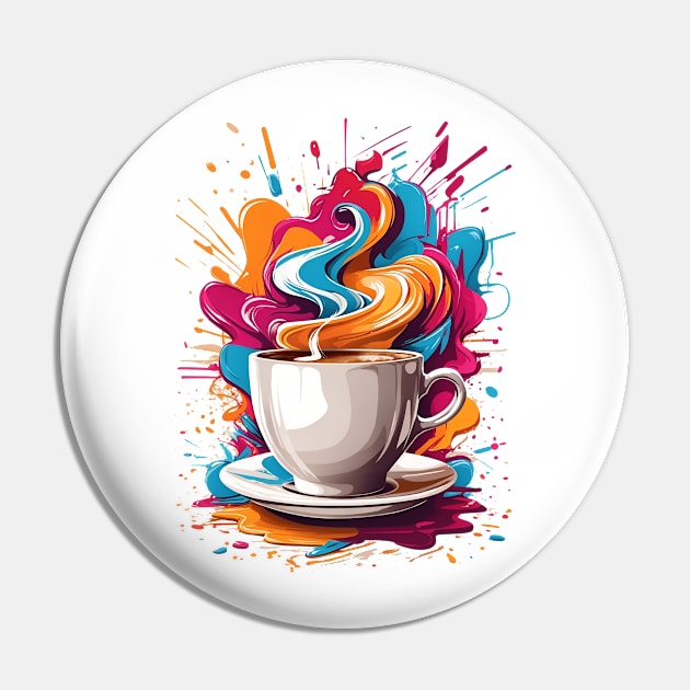 Colorful Morning Coffee Pin by Omerico