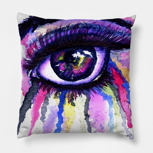 Rainbow anime eye Pillow by AnnArtshock