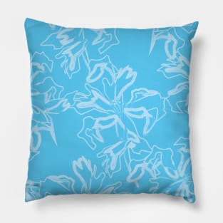 Blue Floral Print Pillow