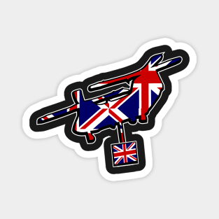 Lifting CH-47 Chinook Helicopter UK British Flag Magnet