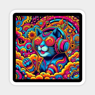 Trippy Music Cat #3 Magnet