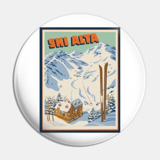 Ski Alta Vintage Poster, Alta Utah Pin