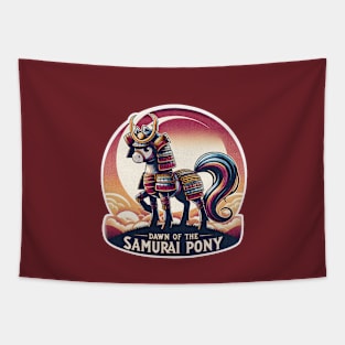 Kawaii Warrior Down of Samurai Ponytails Horse Cute Tapestry