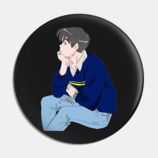 Boy lost in thoughts Pin