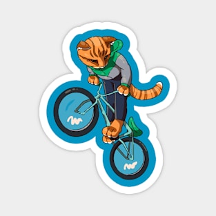 cat cyclist Magnet