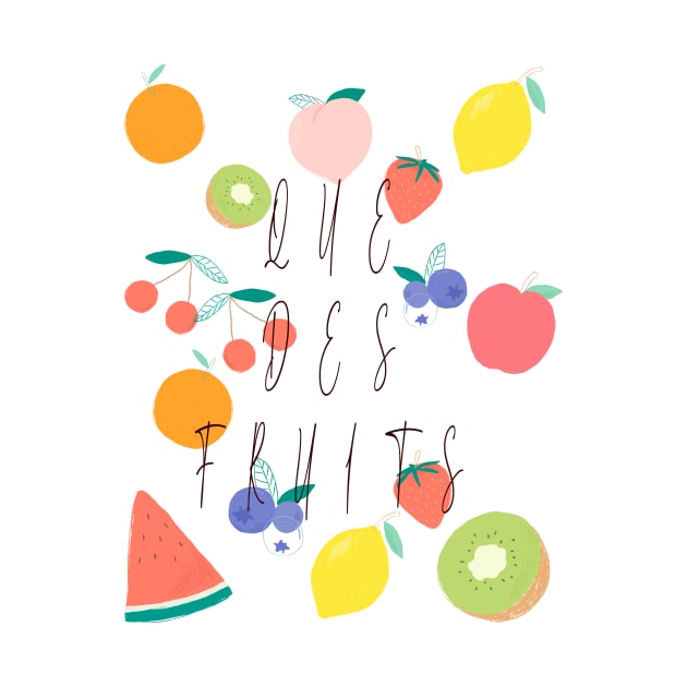 Cute graphic fruit drawing by thecolddots