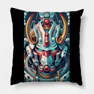 Mecha Oni Samurai Mask Pillow