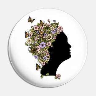 Floral Lady Pin