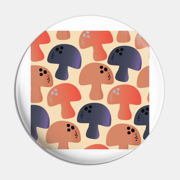 Mushroom Pattern Pin by FoodPatterns