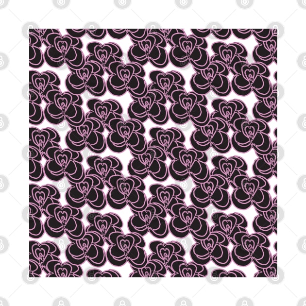 Black and Purple tattoo style roses Rockabilly Punk by so_celia